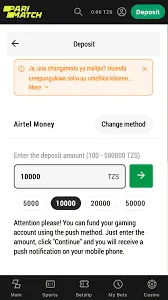 Parimatch Deposit Section