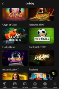 Parimatch app TV bet games