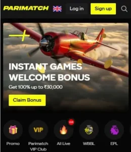 Parimatch registration page