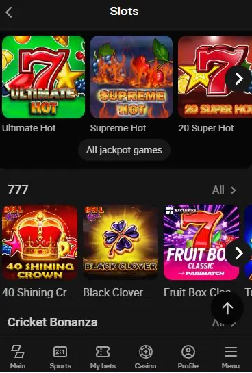 Online slots Parimatch app