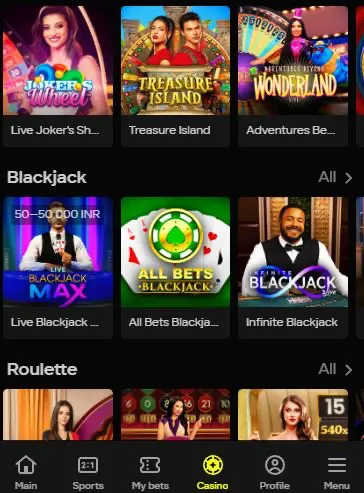 live casino online betting Parimatch