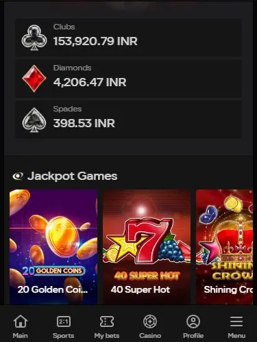 Parimatch online mobile slots