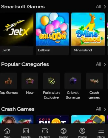 Parimatch online instant games