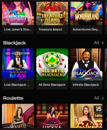 Parimatch live online games