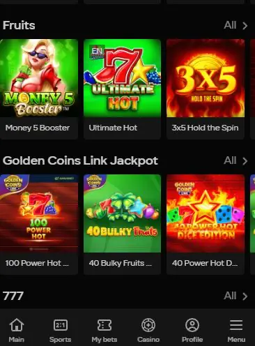 Parimatch online slots