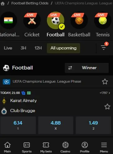 football betting Parimatch