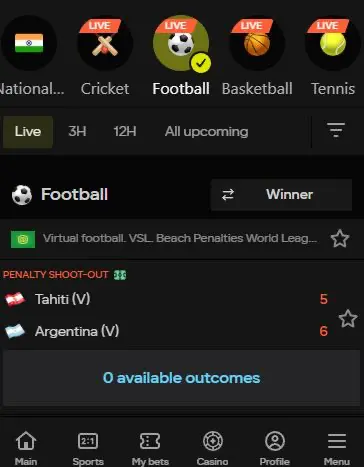 football betting Parimatch