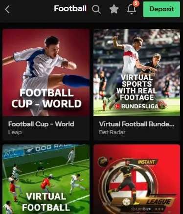 virtual football online betting on Parimatch