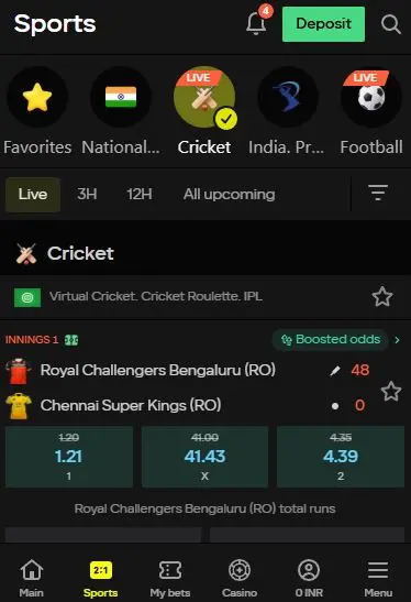 Parimatch app for betting