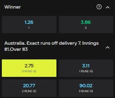 cricket betting on Parimatch