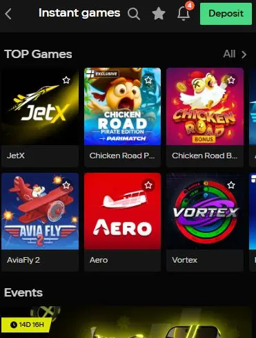 Parimatch casino mobile app