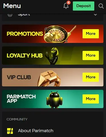 Download Parimatch mobile app