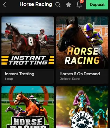 virtual horse racing betting on Parimatch