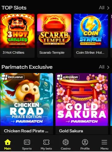 Parimatch gaming app