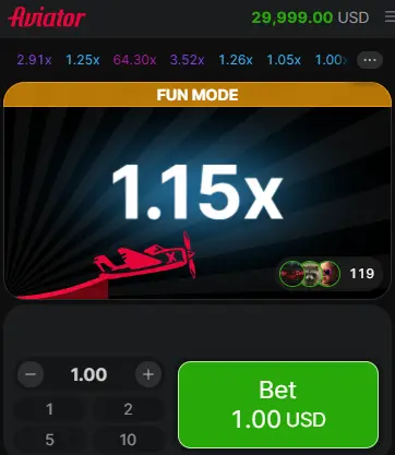 Play Aviator game on Parimatch 