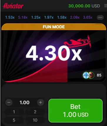 Play Aviator game on Parimatch 